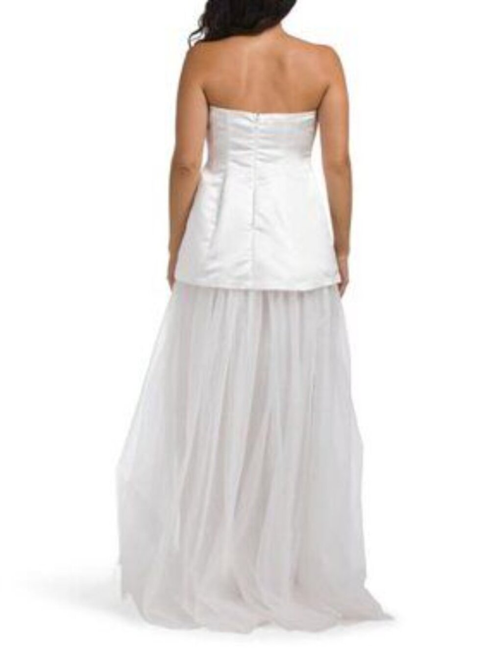 MANIJU Dropped Waist Adjustable Strap Tulle Gown - Picture 2 of 4
